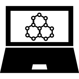 wetenschapssymbolen op het computerscherm icoon