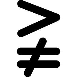 simbolo matematico maggiore ma non uguale icona