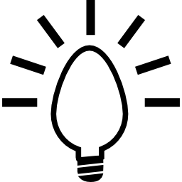 simbolo creativo della lampadina icona