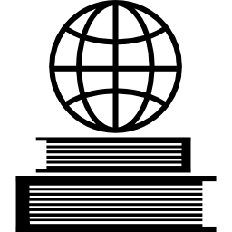 상단에 책 및 지구 그리드 icon
