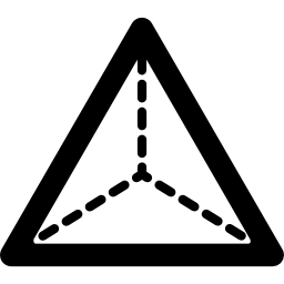 Triangular pyramid from top view icon