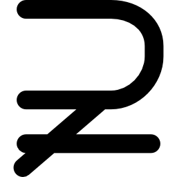 nadzbiór z nierównym znakiem matematycznym ikona