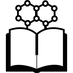 książka chemii otwarta z sześciokątnymi znakami ikona