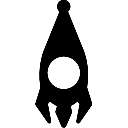 Rocket space vehicle in vertical position icon