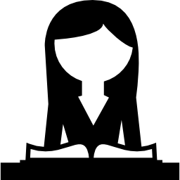 Female professor reading a book icon