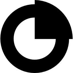 gráfico circular con una cuarta parte icono