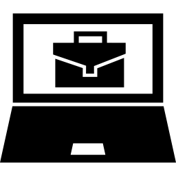 Portfolio sign on laptop screen icon