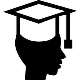 absolwent z czapką ikona