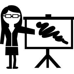 Woman on lecture icon