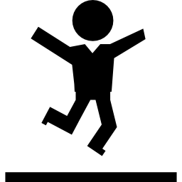 aluno feliz pulando para comemorar o término das aulas Ícone