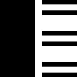layout de uma coluna com linhas Ícone