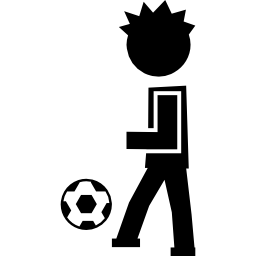 Soccer young player from side view icon