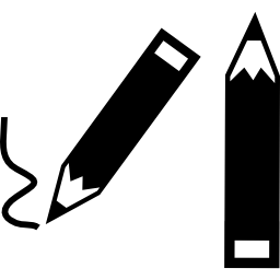 deux crayons Icône