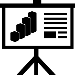 Education chart on screen icon