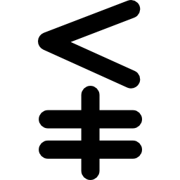 Less vertical not equal mathematical symbol icon