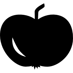 manzana de forma negra icono