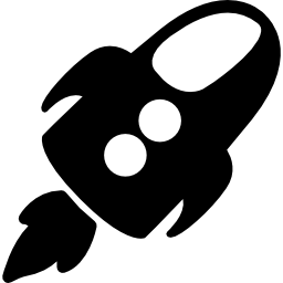 Spacecraft with fire tail icon