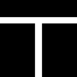 lay-out interface symbool van koptekst met twee kolommen icoon