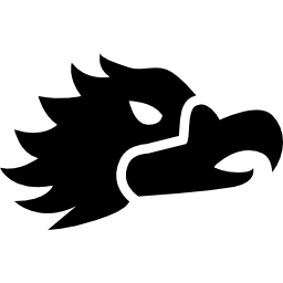 Mexican eagle side view head shape icon