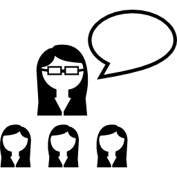 Group of female students and their teacher icon