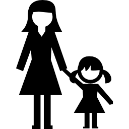 mujer con niña icono