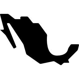 forma preta do mapa da república mexicana Ícone