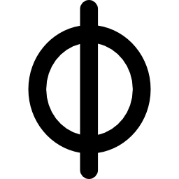 Circle with vertical line mathematical sign icon