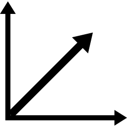 grafico con tre frecce icona