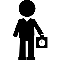 Man with a clock icon