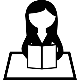Девушка, читающая иконка