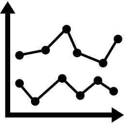 Образовательная таблица с графикой в виде двух линий иконка