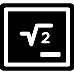 Blackboard with mathematical symbol icon