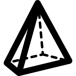 Triangular pyramid volumetrical shape icon