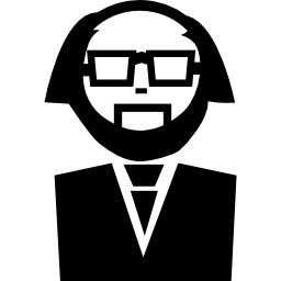 Professor with eyeglasses and beard icon