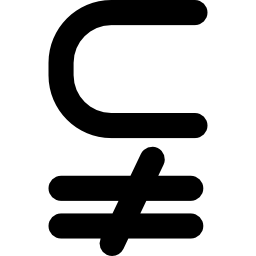 subconjunto de arriba no es igual al símbolo icono