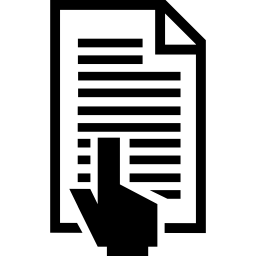 손으로 가리키는 텍스트 용지 icon