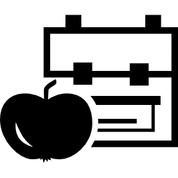 sac à dos et pomme Icône