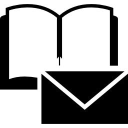 lehrbuch und ein brief icon