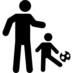 padre jugando al fútbol con su hijo icono