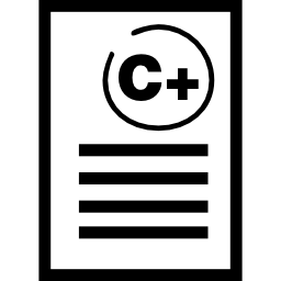 C test result interface symbol with text lines icon