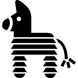 Piñata of Mexico with horse shape icon