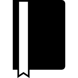 libro de tapa oscura con cinta marcador icono
