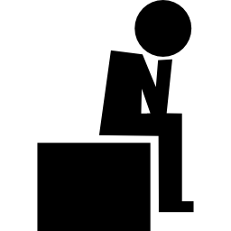 Loser sitting resigned silhouette icon