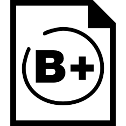 símbolo de calificación de estudiante b icono