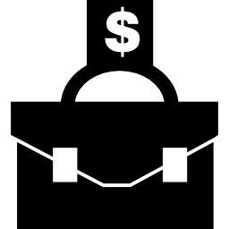 Briefcase with money icon