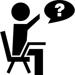 Student making a question in class icon
