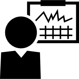 Person and educational chart icon