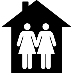 Couple of two women in a house icon