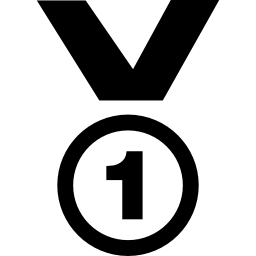 medaglia con il numero uno icona