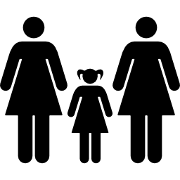 groupe familier féminin de trois Icône